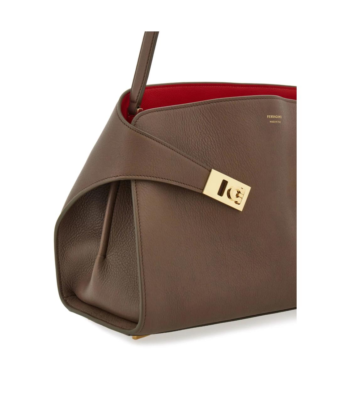 FERRAGAMO Коричневая кожаная сумка тоут, фото 2
