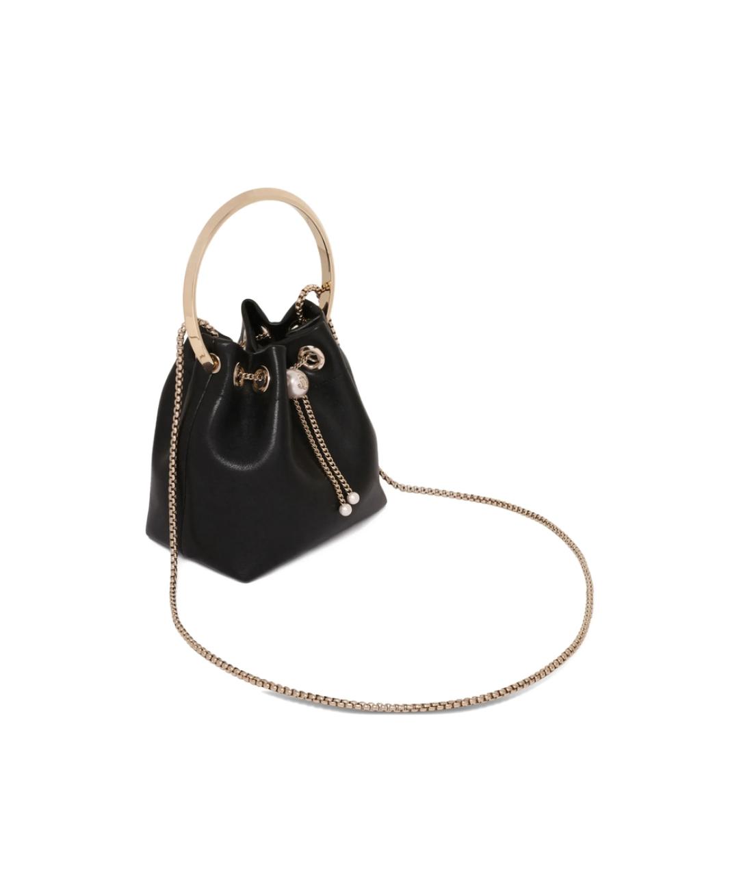 JIMMY CHOO Черная кожаная сумка с короткими ручками, фото 4
