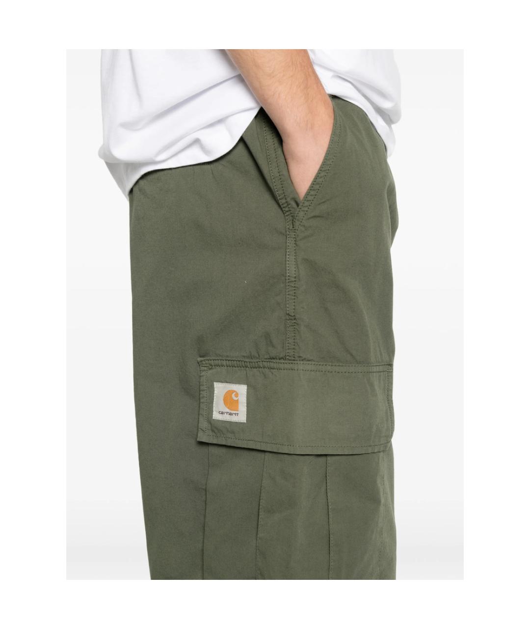 CARHARTT Зеленые хлопковые повседневные брюки, фото 3