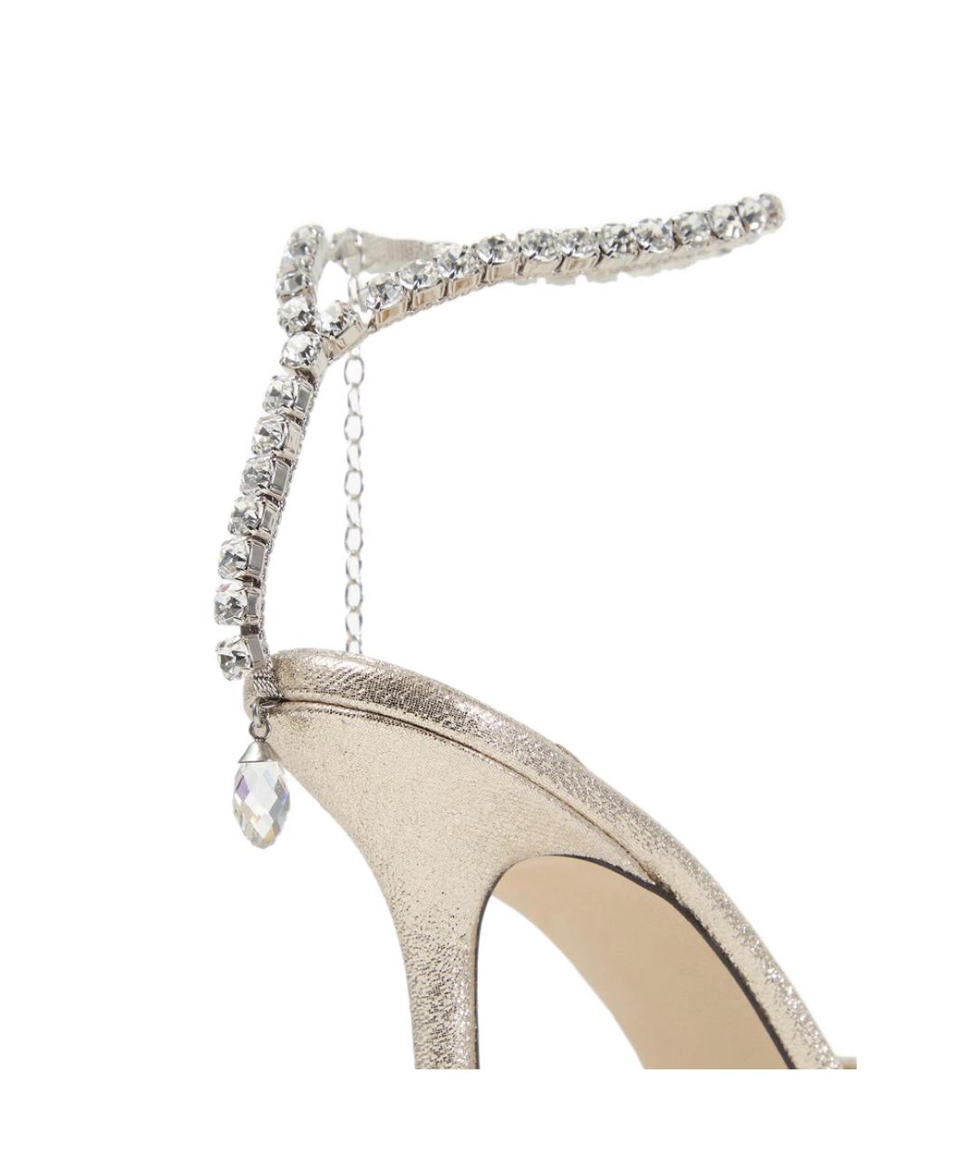 JIMMY CHOO Золотые кожаные туфли, фото 3