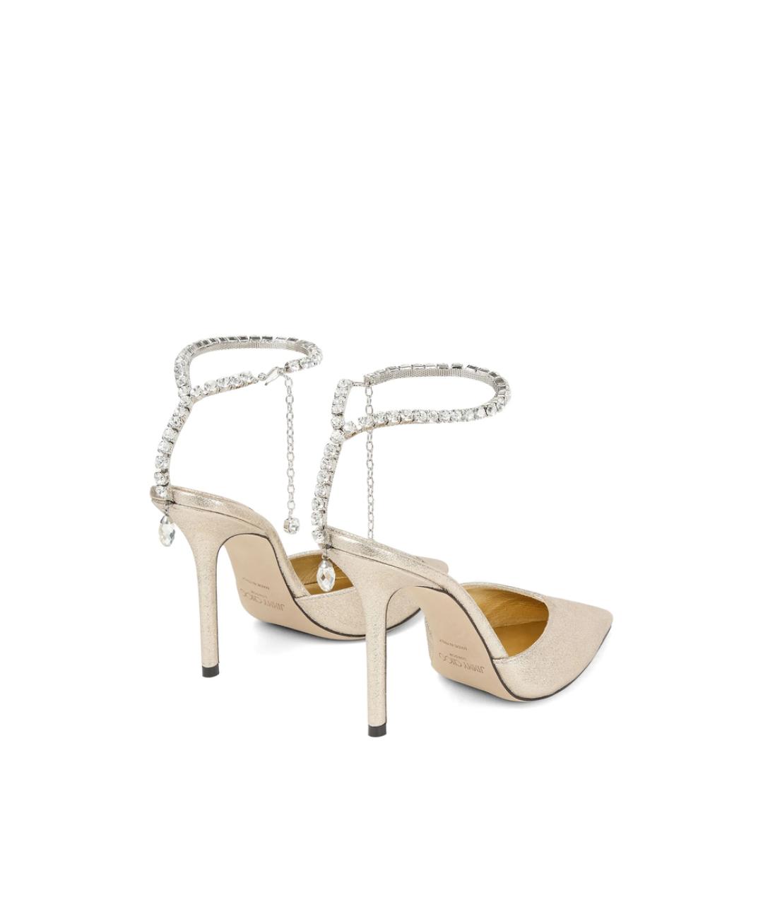 JIMMY CHOO Золотые кожаные туфли, фото 2