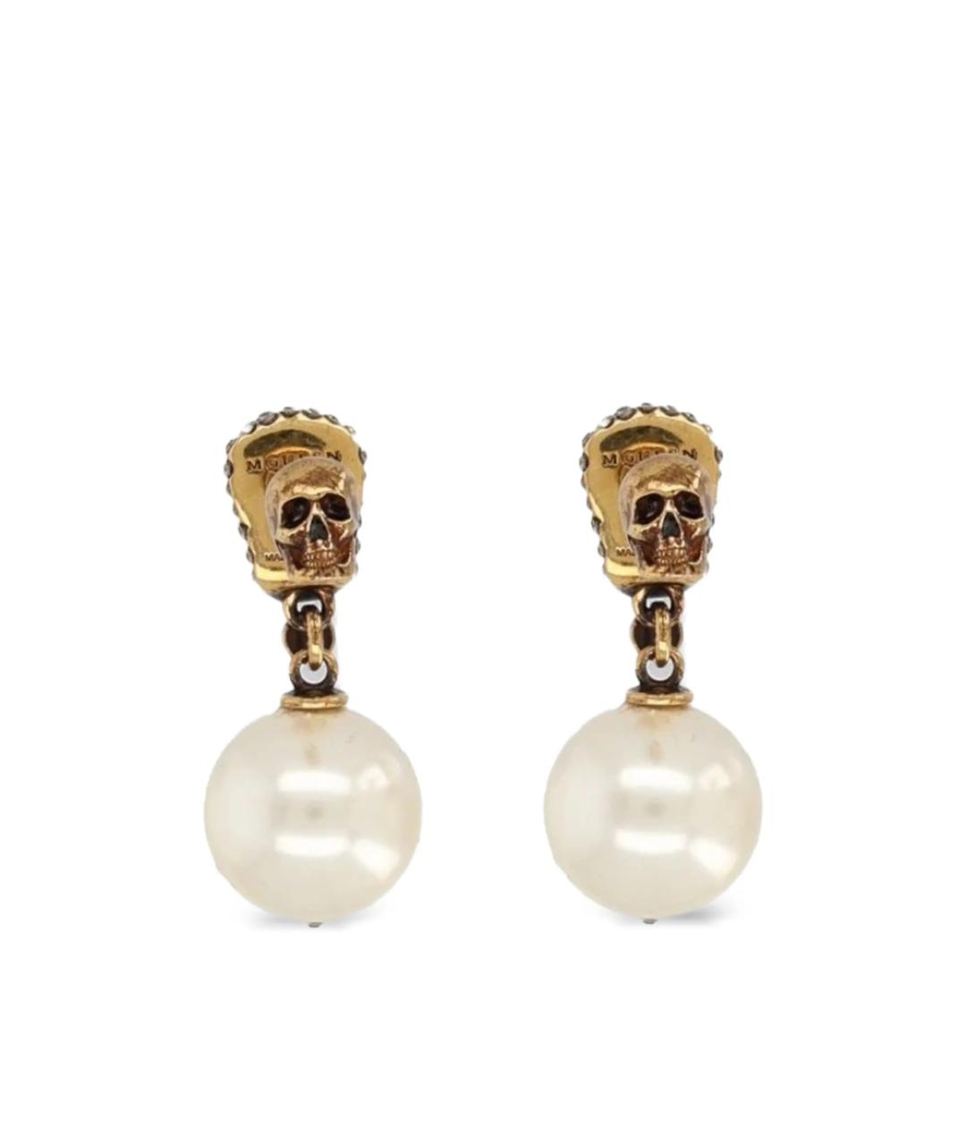 ALEXANDER MCQUEEN Золотые металлические серьги, фото 4
