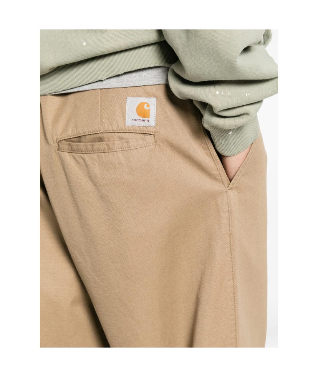 CARHARTT Бежевые полиэстеровые повседневные брюки, фото 4