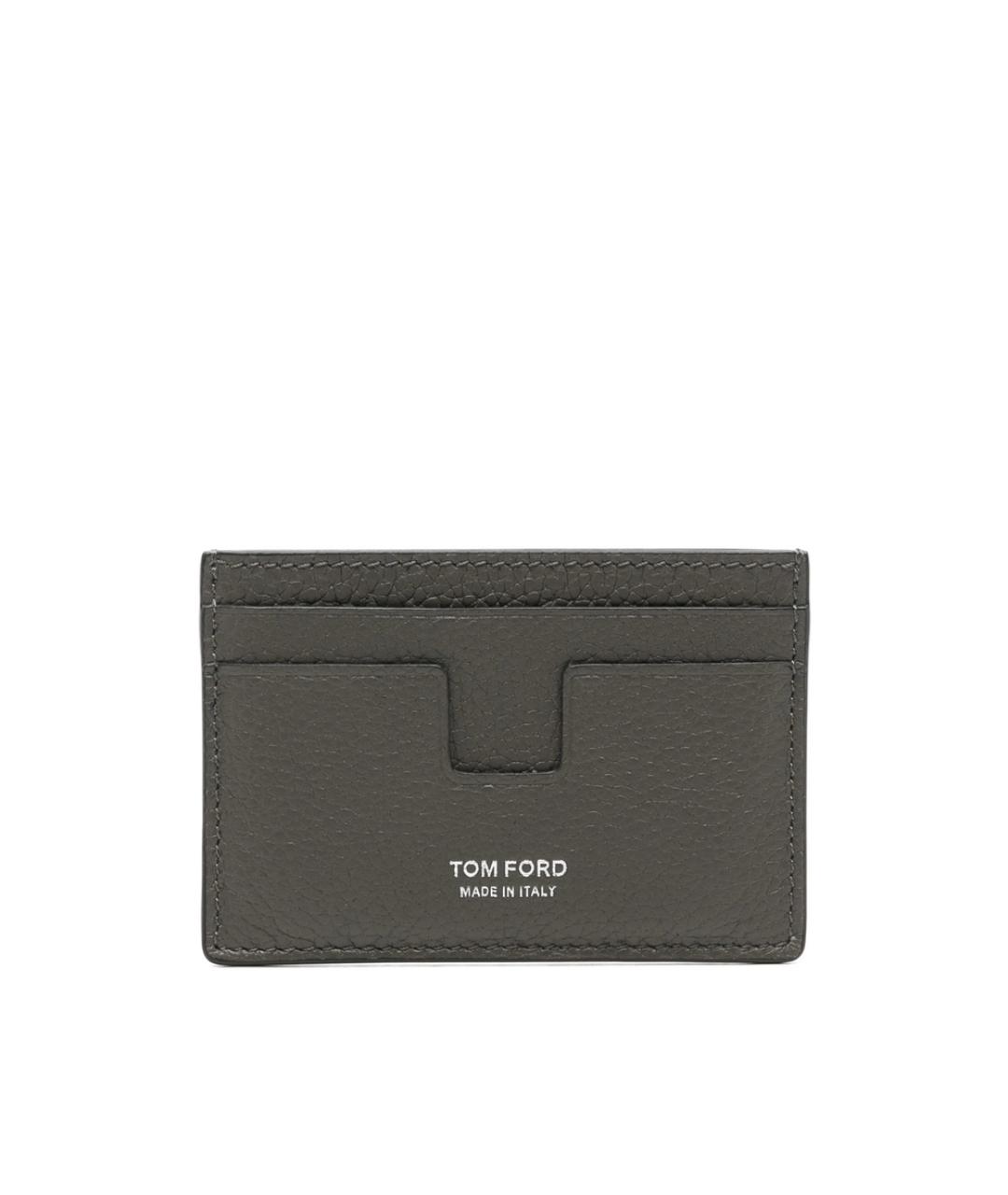 TOM FORD Серый кожаный кардхолдер, фото 1