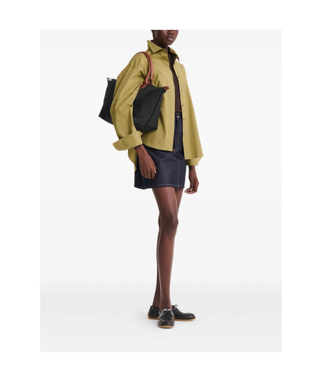 LONGCHAMP Черная тканевая сумка тоут, фото 3