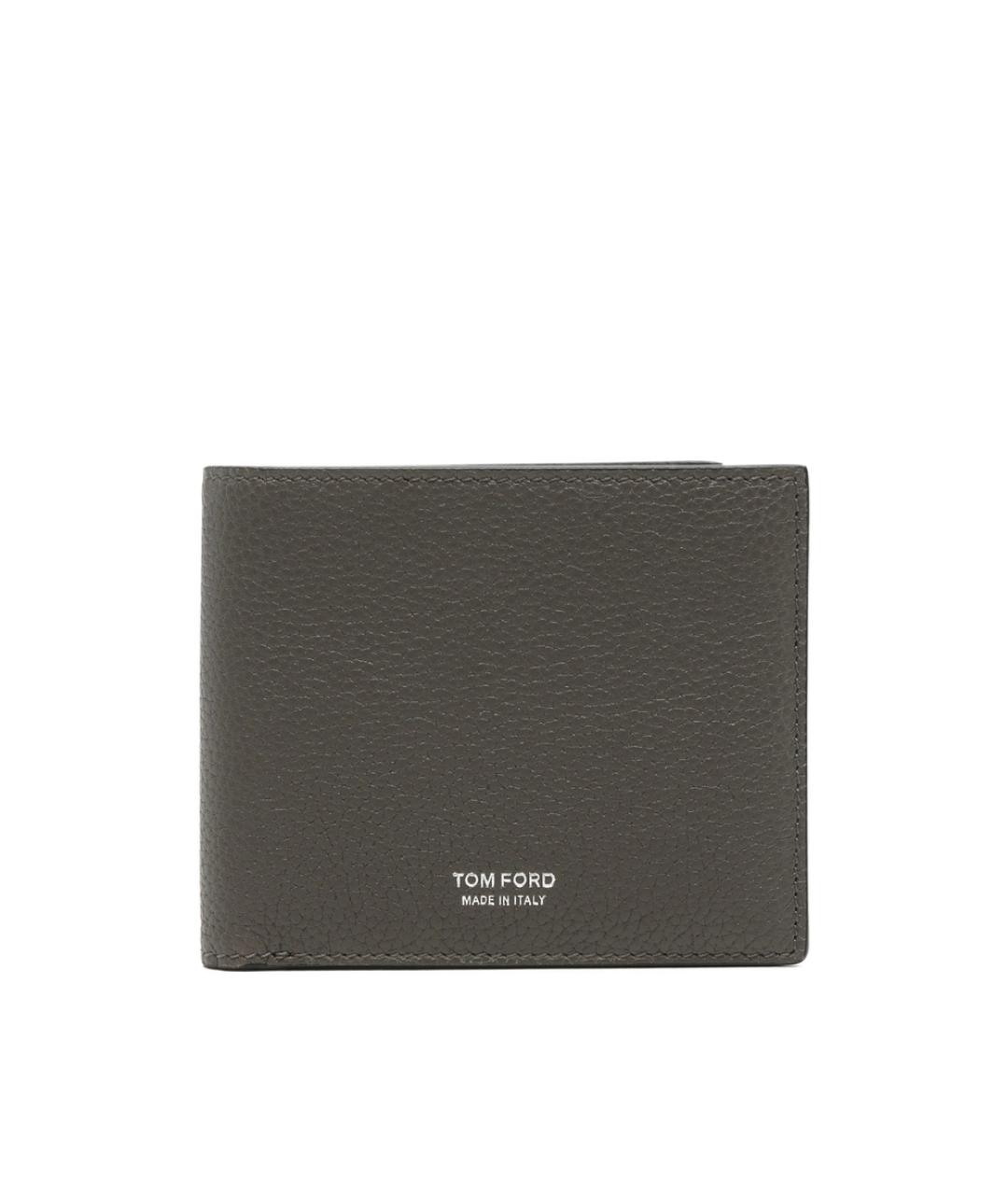 TOM FORD Серый кожаный кошелек, фото 1