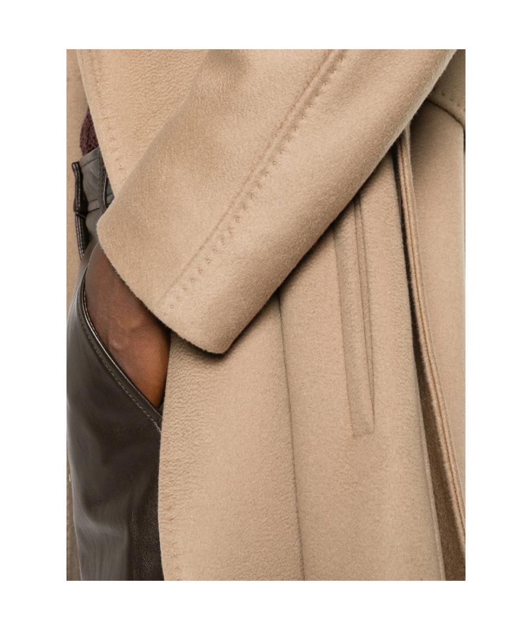 MAX MARA STUDIO Бежевое шерстяное пальто, фото 3