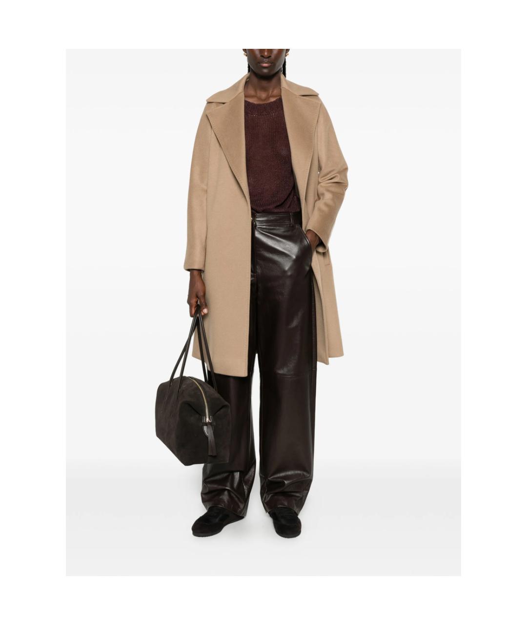 MAX MARA STUDIO Бежевое шерстяное пальто, фото 2