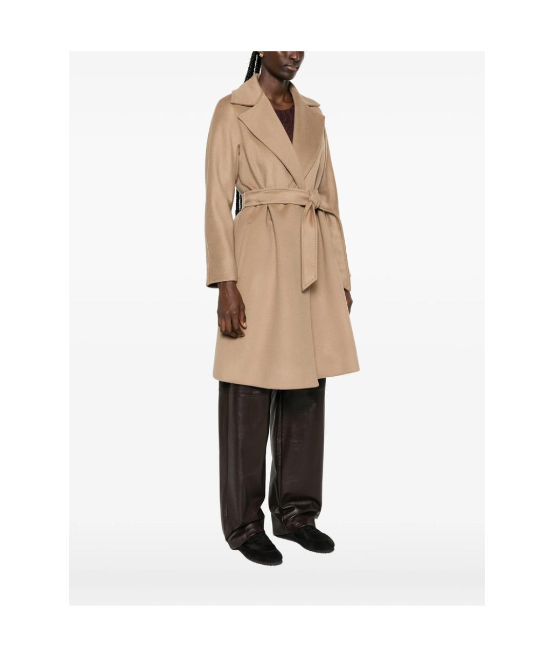 MAX MARA STUDIO Бежевое шерстяное пальто, фото 4