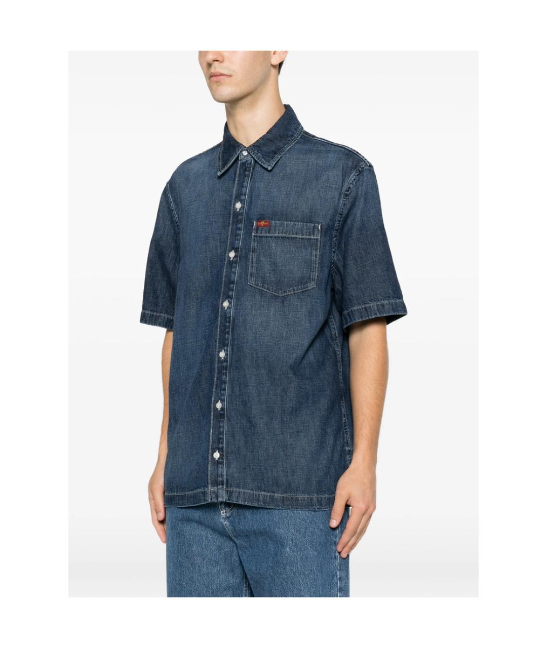7 FOR ALL MANKIND Синяя хлопковая кэжуал рубашка, фото 4
