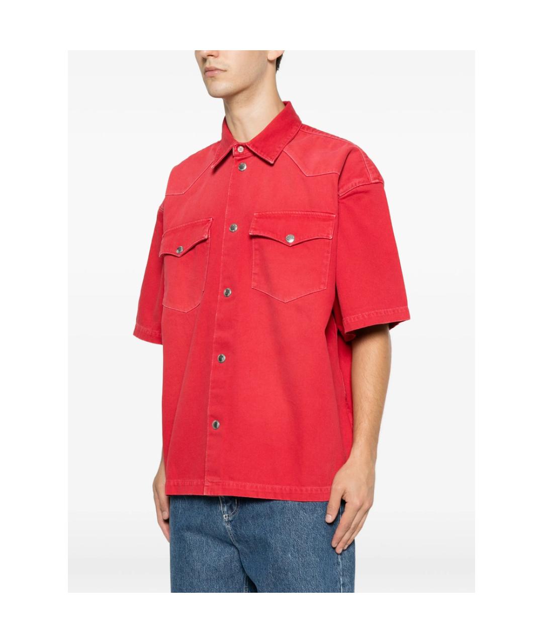 7 FOR ALL MANKIND Красная хлопковая кэжуал рубашка, фото 4