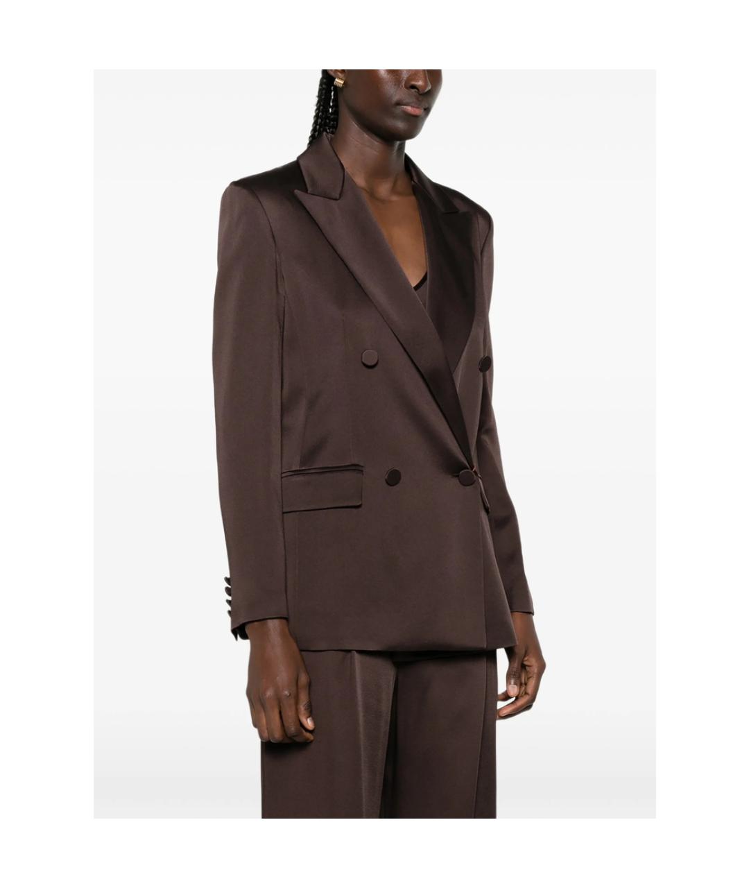 MAX MARA STUDIO Коричневый полиэстеровый жакет/пиджак, фото 5