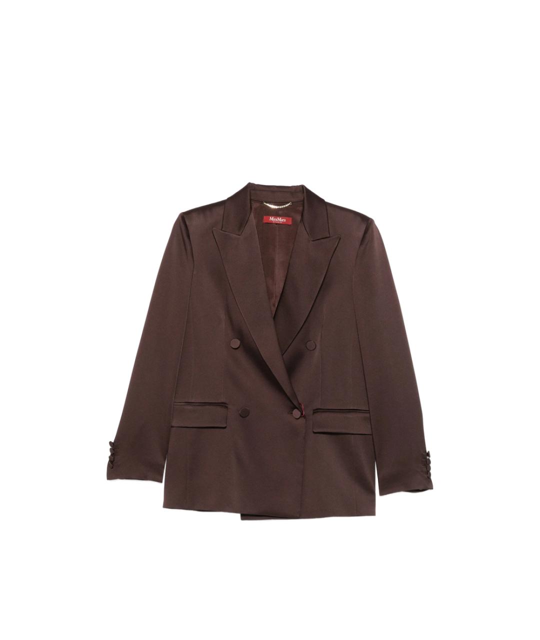 MAX MARA STUDIO Коричневый полиэстеровый жакет/пиджак, фото 1