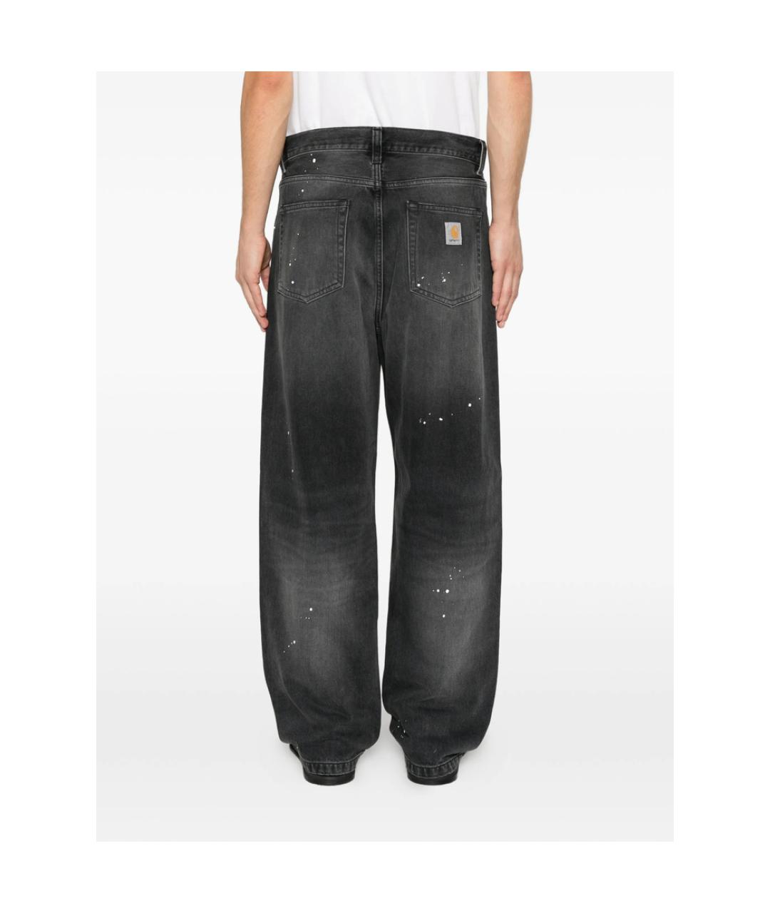 CARHARTT Черные хлопковые прямые джинсы, фото 4