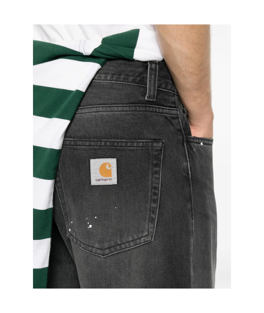 CARHARTT Черные хлопковые прямые джинсы, фото 3