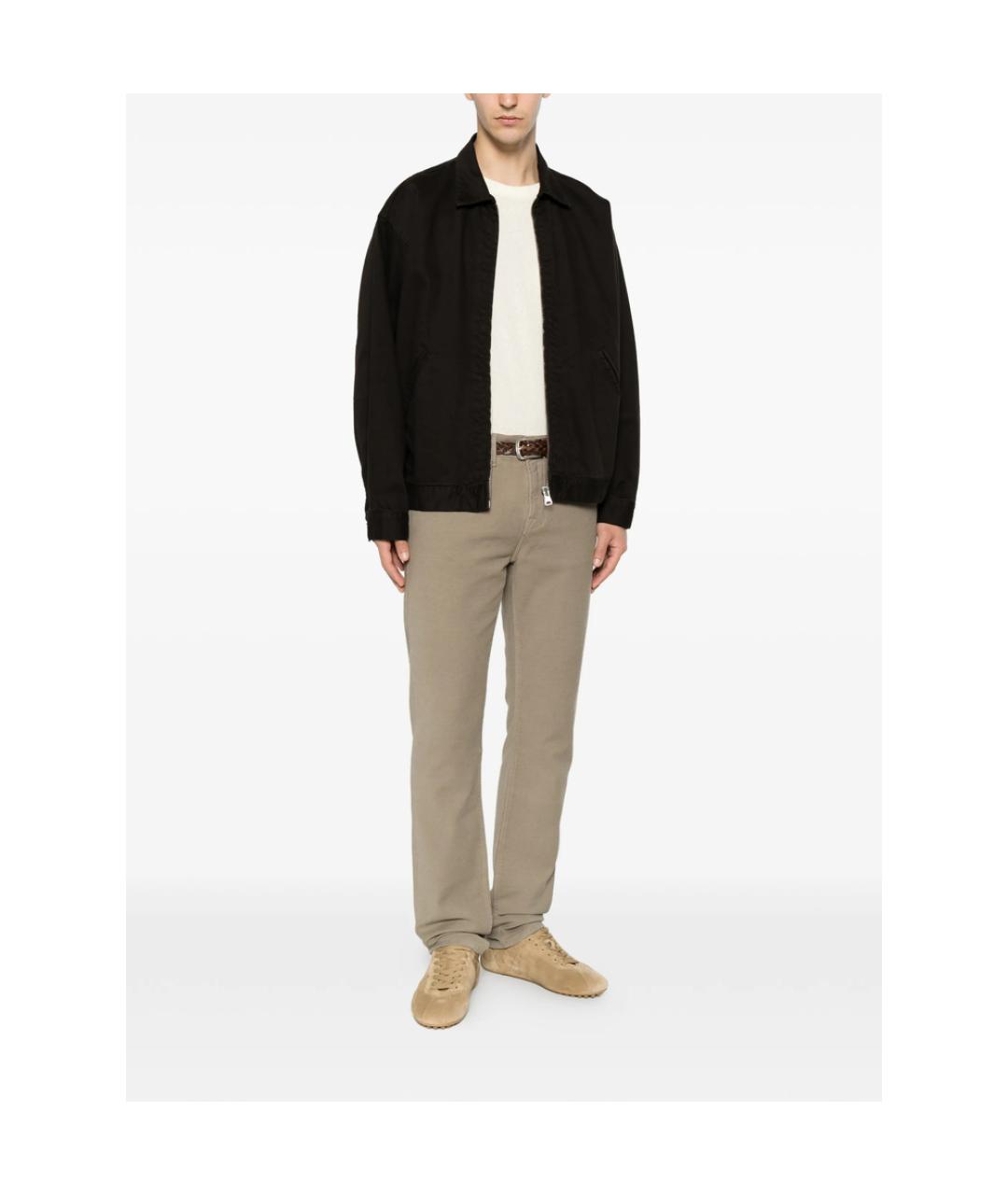 7 FOR ALL MANKIND Бежевые хлопковые прямые джинсы, фото 2