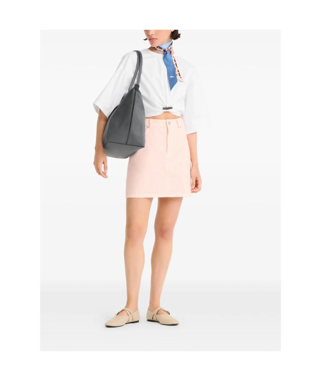 LONGCHAMP Серая тканевая сумка тоут, фото 3