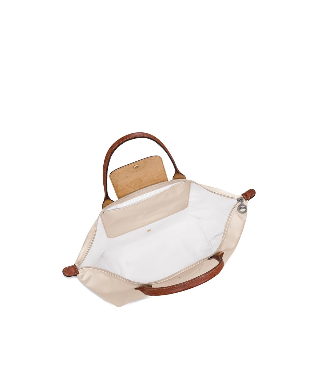 LONGCHAMP Белая синтетическая сумка с короткими ручками, фото 3