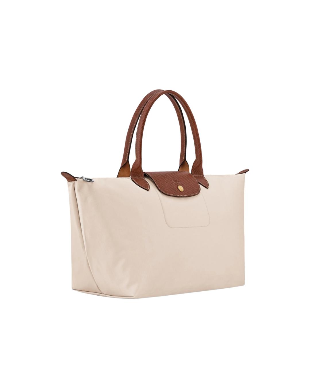 LONGCHAMP Белая синтетическая сумка с короткими ручками, фото 2