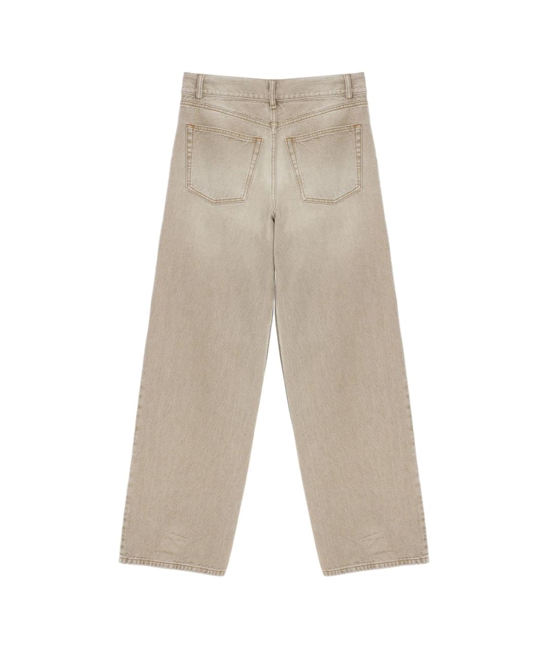 BY MALENE BIRGER Бежевые хлопковые прямые джинсы, фото 5