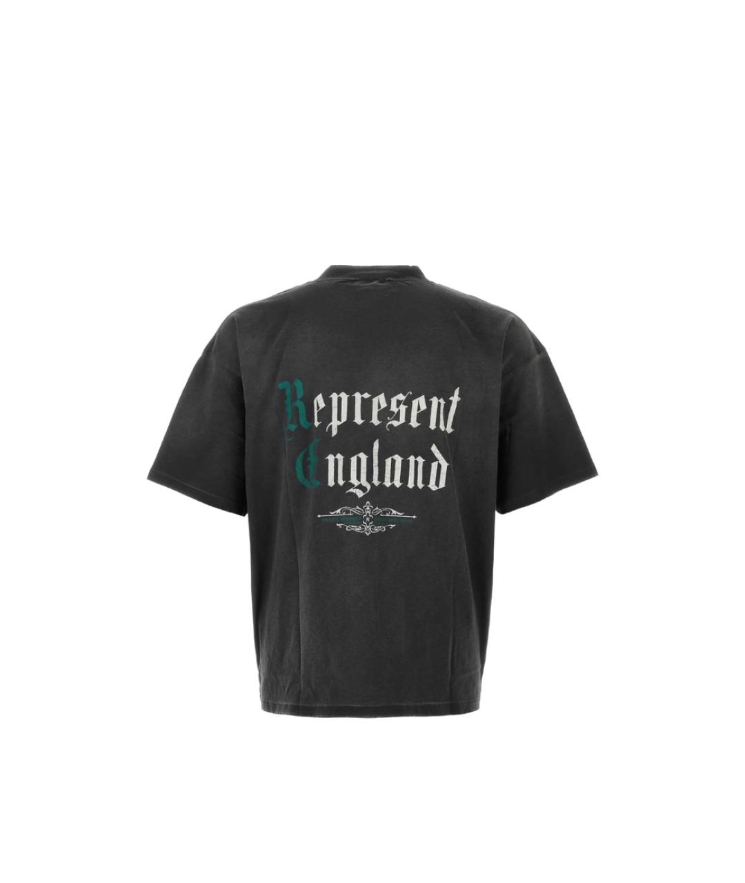 REPRESENT Черная хлопковая футболка, фото 2