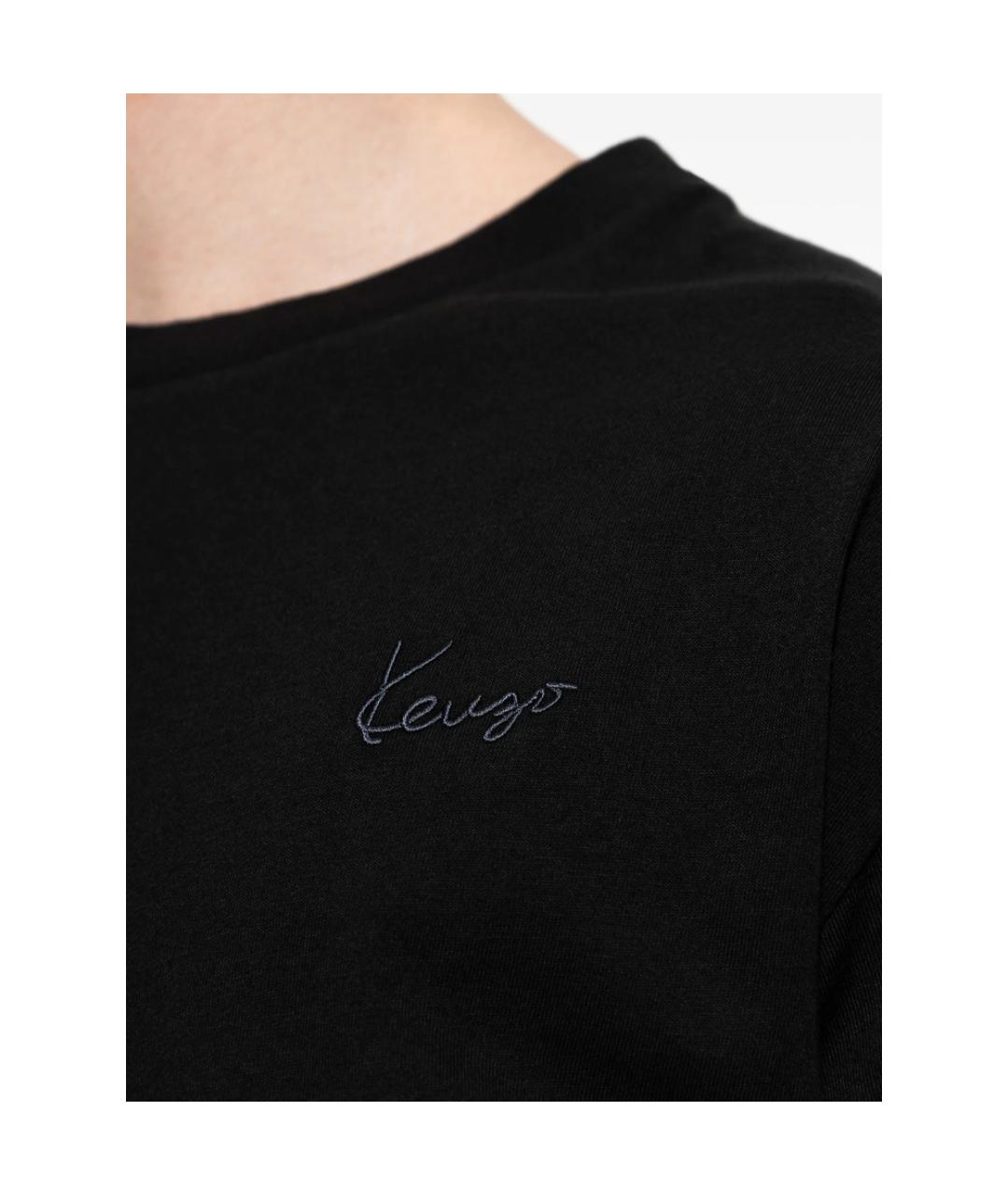 KENZO Черная хлопковая футболка, фото 2