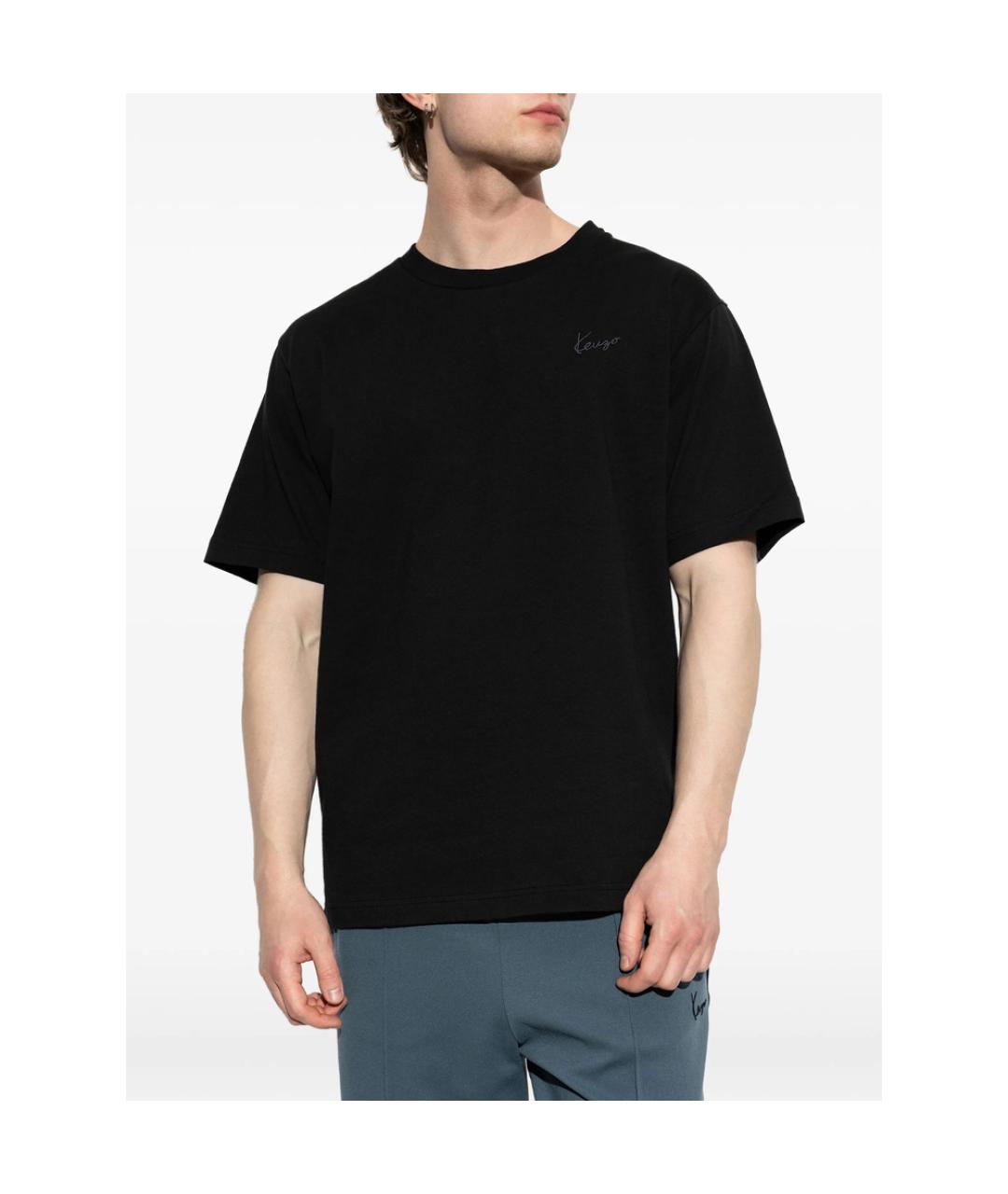 KENZO Черная хлопковая футболка, фото 4