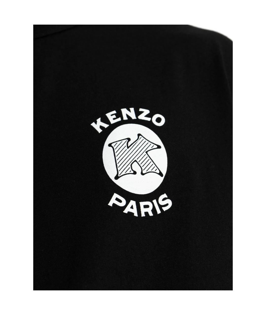 KENZO Черная хлопковая футболка, фото 3