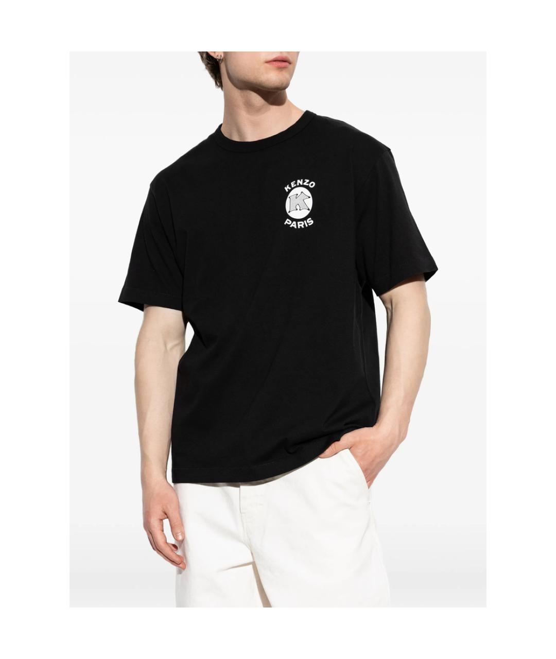 KENZO Черная хлопковая футболка, фото 2