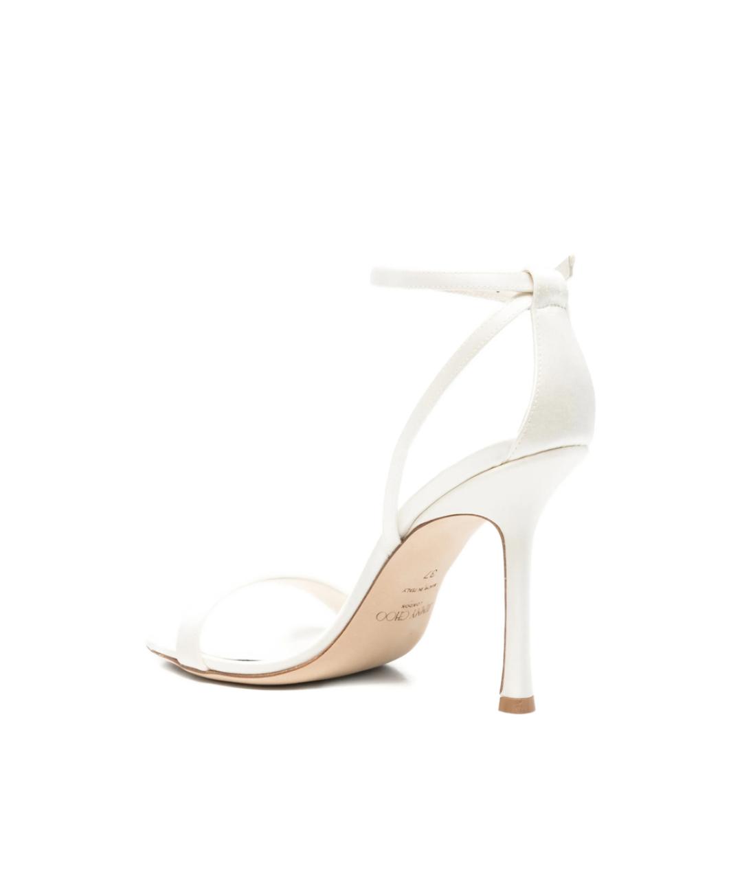 JIMMY CHOO Белые кожаные босоножки, фото 3