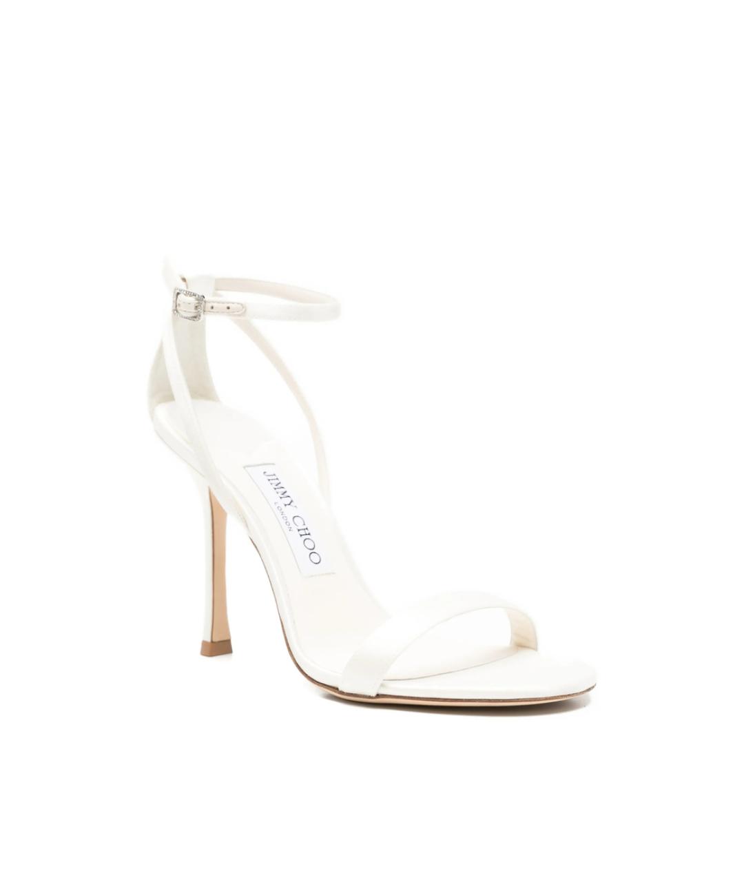 JIMMY CHOO Белые кожаные босоножки, фото 2