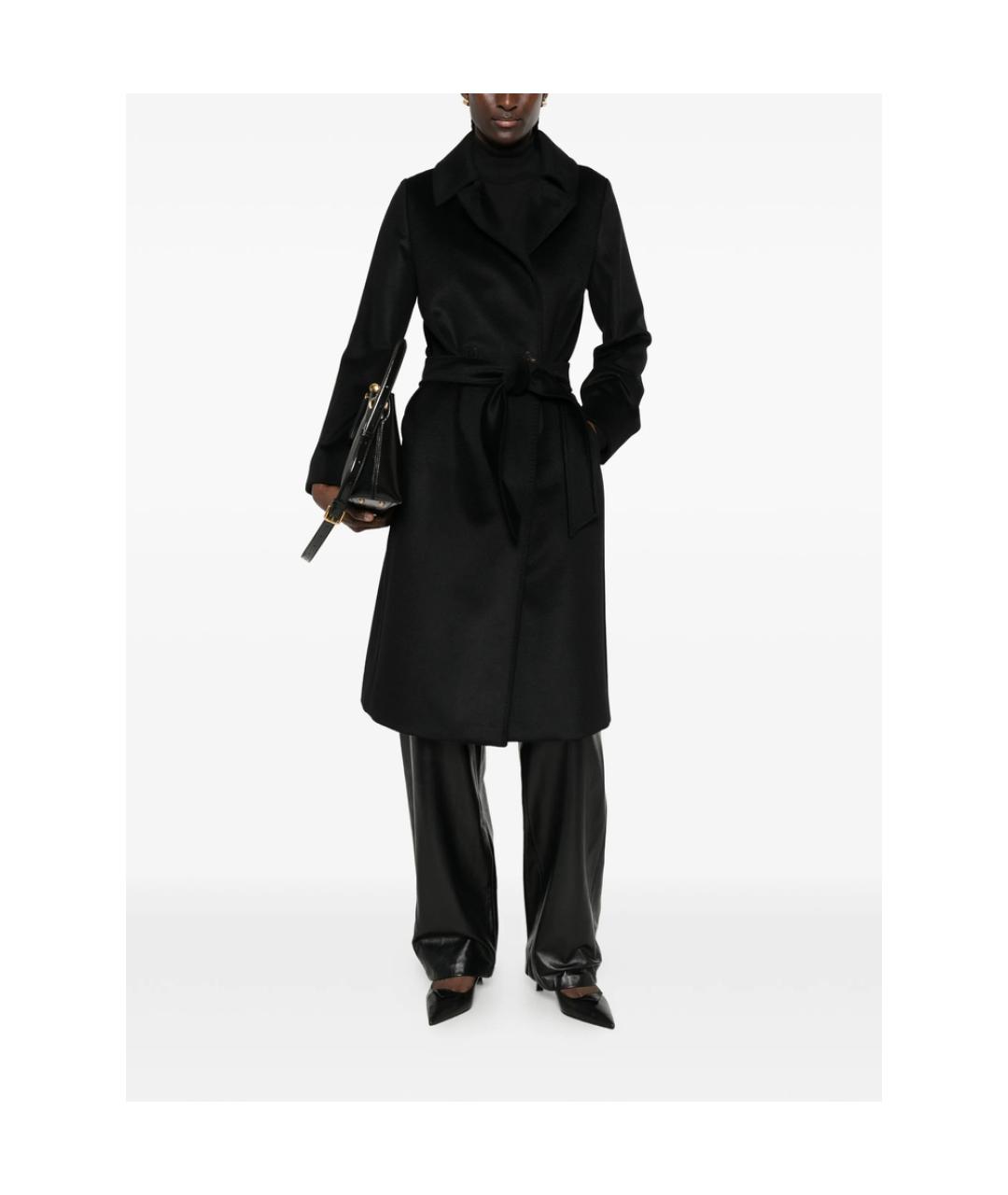 MAX MARA STUDIO Черное шерстяное пальто, фото 4
