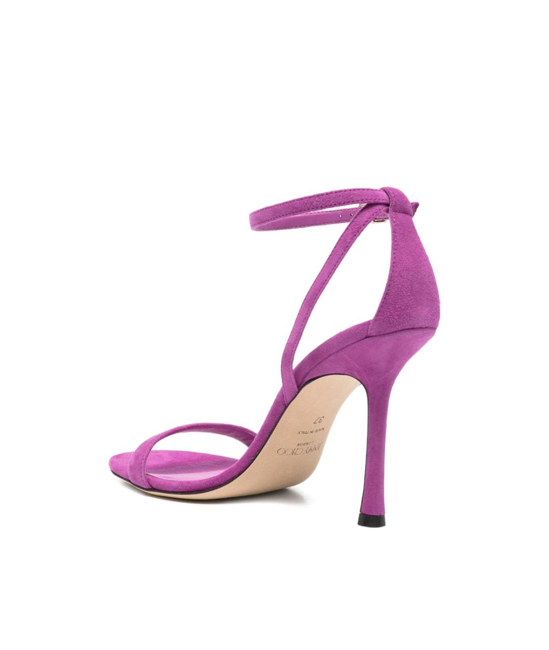JIMMY CHOO Фиолетовые замшевые босоножки, фото 4
