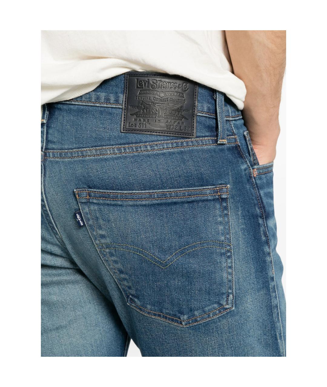 LEVI'S Синие хлопковые прямые джинсы, фото 4
