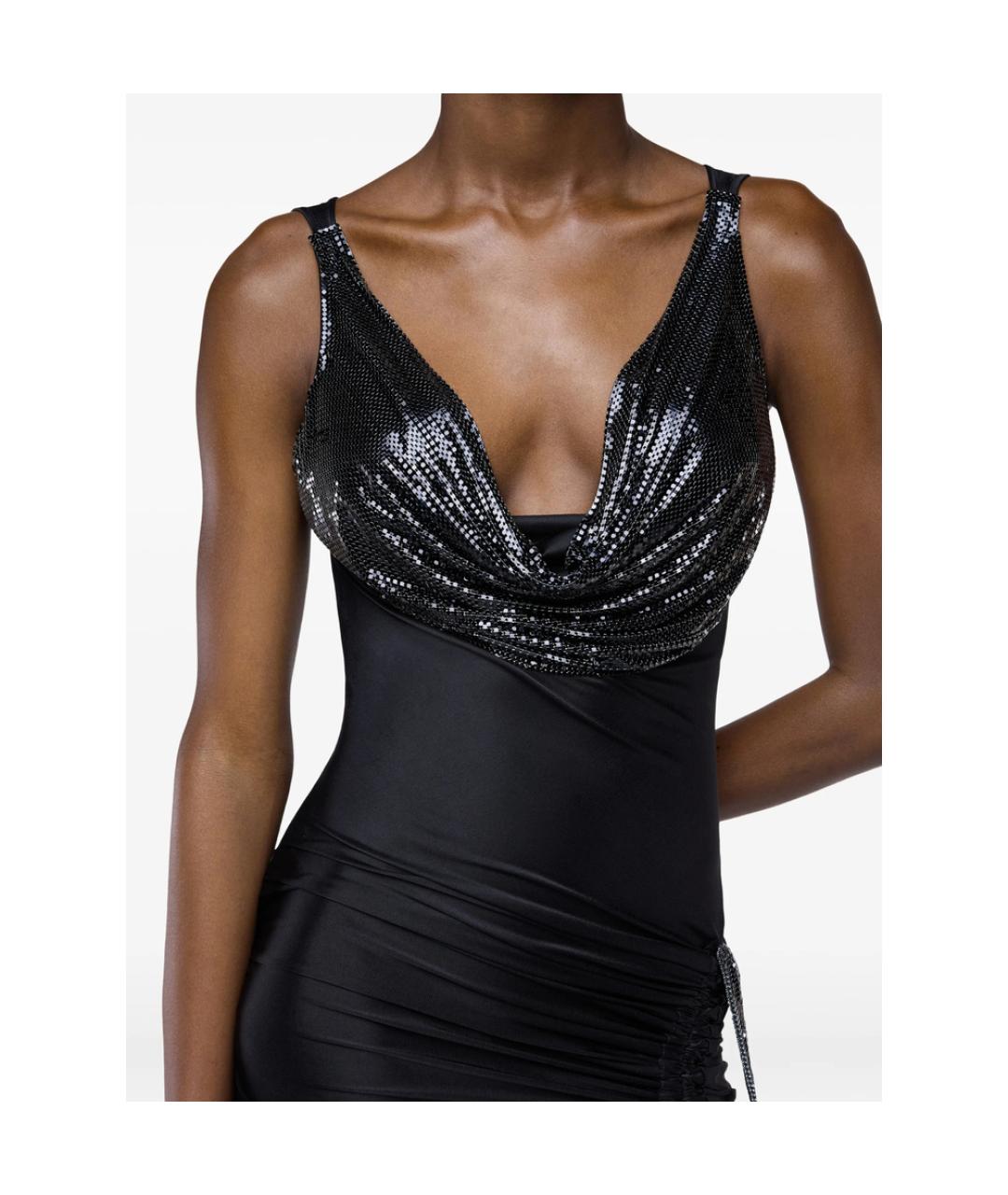 PACO RABANNE Черное вискозное вечернее платье, фото 2