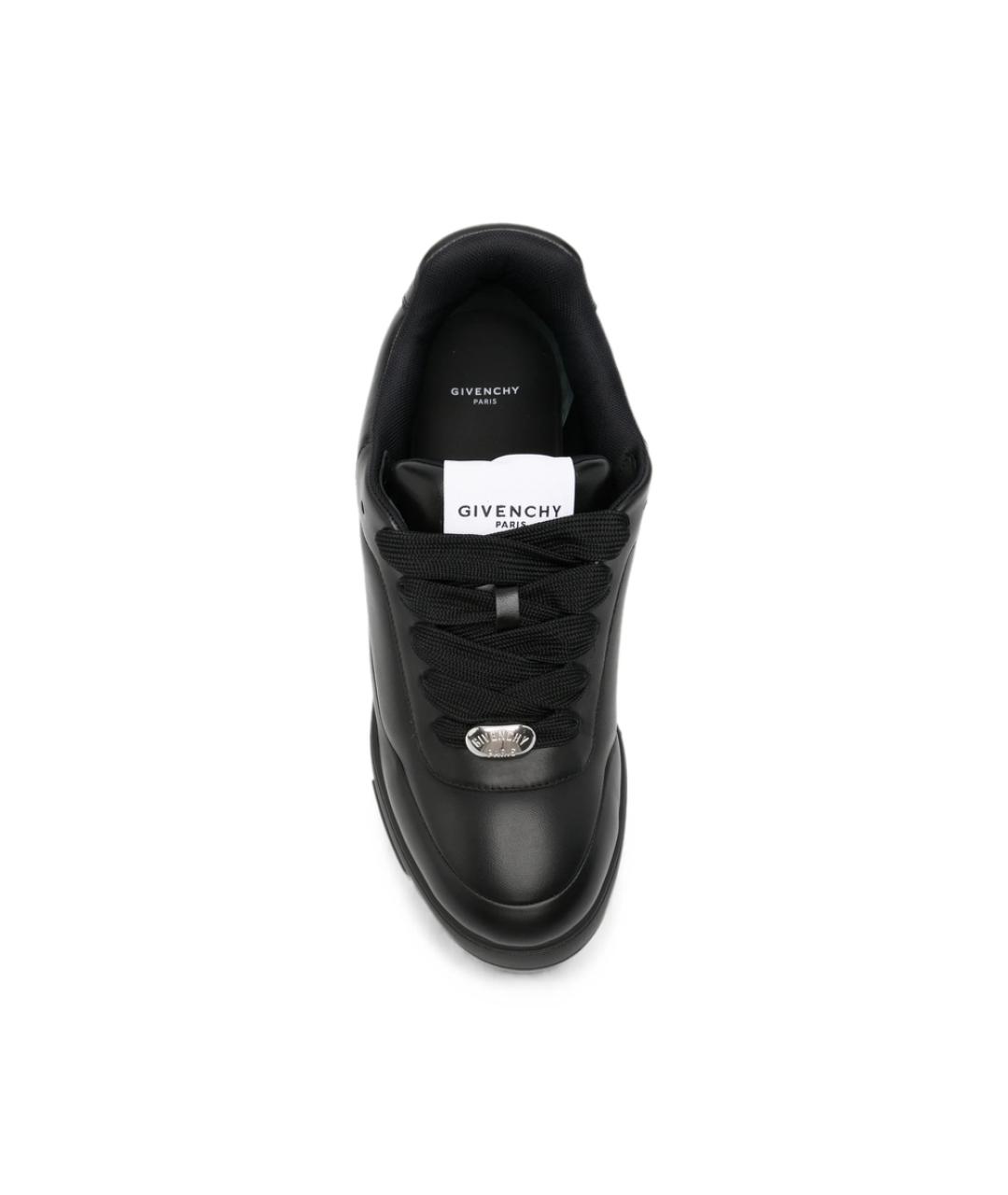 GIVENCHY Черные кожаные низкие кроссовки / кеды, фото 2
