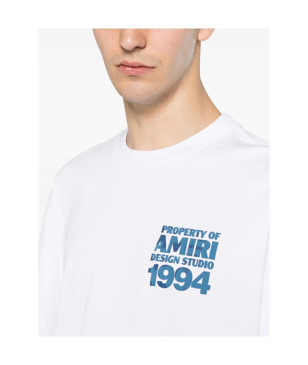 AMIRI Белая хлопковая футболка, фото 2