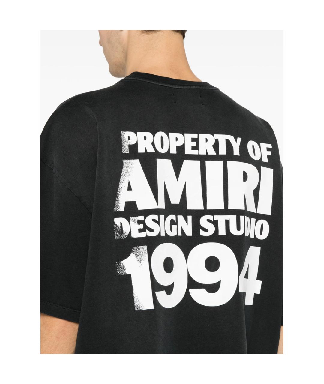 AMIRI Черная хлопковая футболка, фото 4