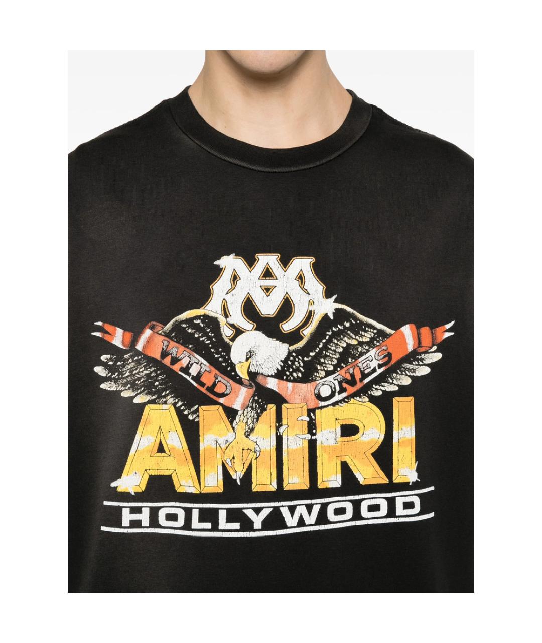 AMIRI Черная хлопковая футболка, фото 3