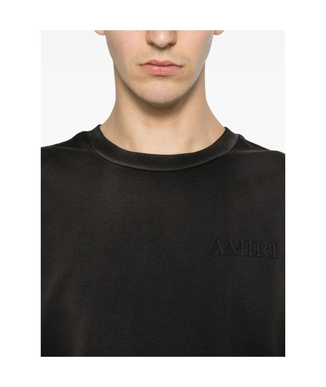 AMIRI Черная хлопковая футболка, фото 3