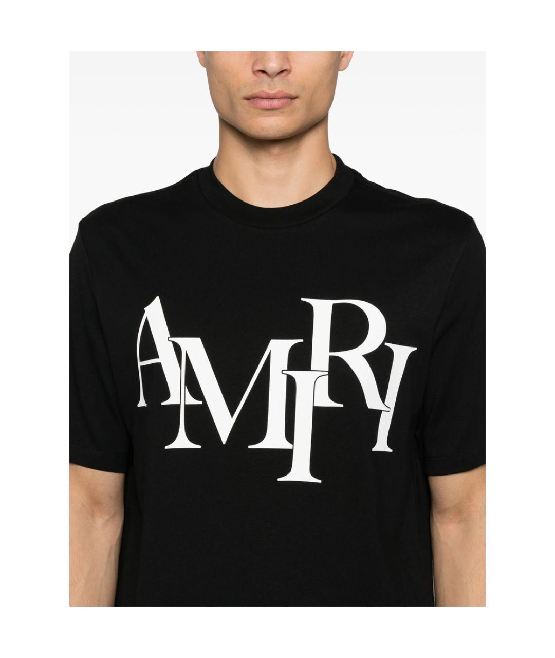 AMIRI Черная хлопковая футболка, фото 2