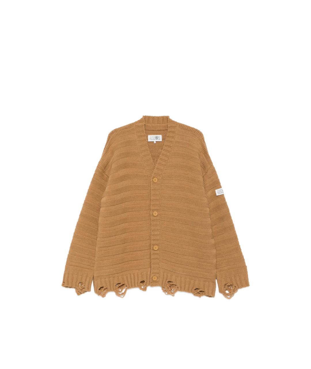MM6 MAISON MARGIELA Бежевый шерстяной кардиган, фото 1