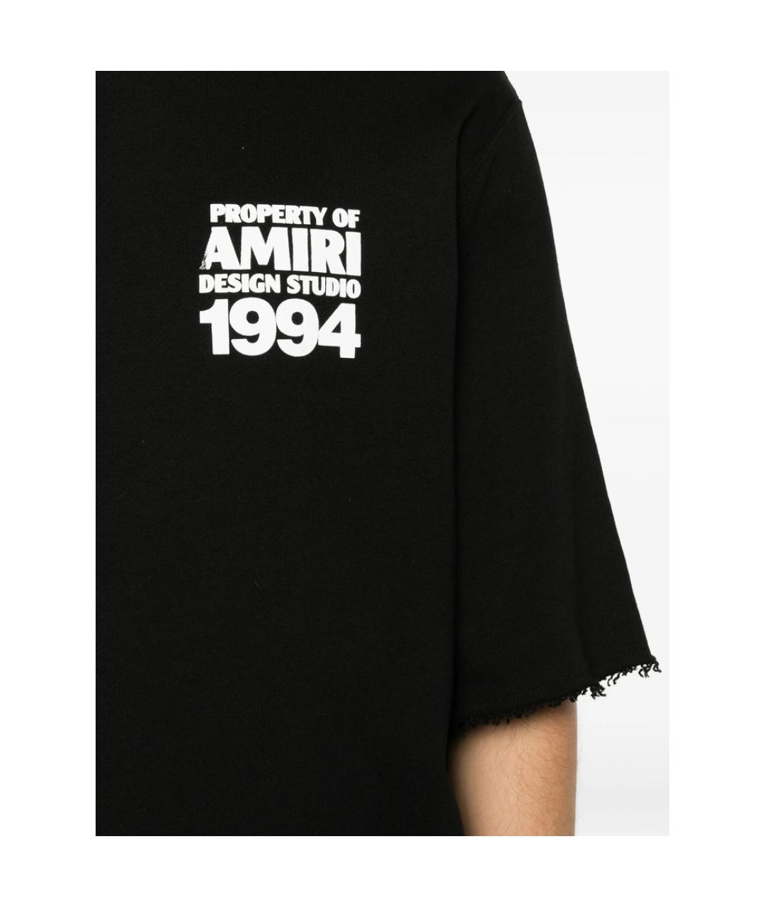 AMIRI Черная хлопковая футболка, фото 4