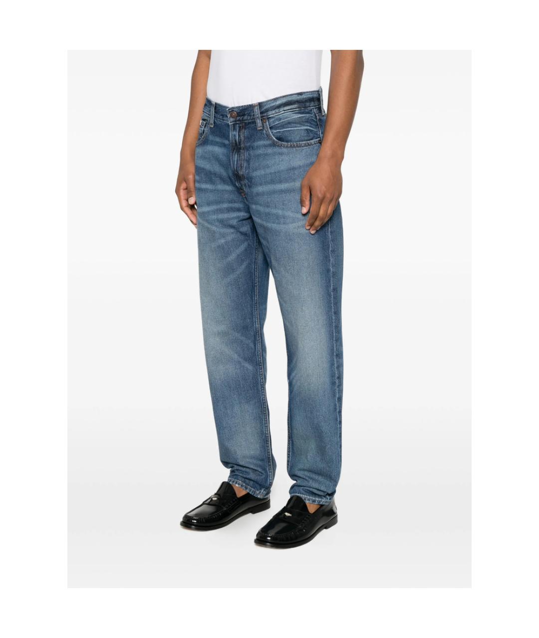 CALVIN KLEIN Синие хлопковые прямые джинсы, фото 3