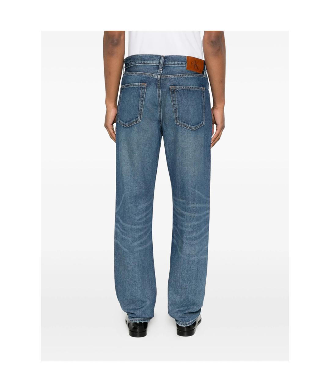 CALVIN KLEIN Синие хлопковые прямые джинсы, фото 5