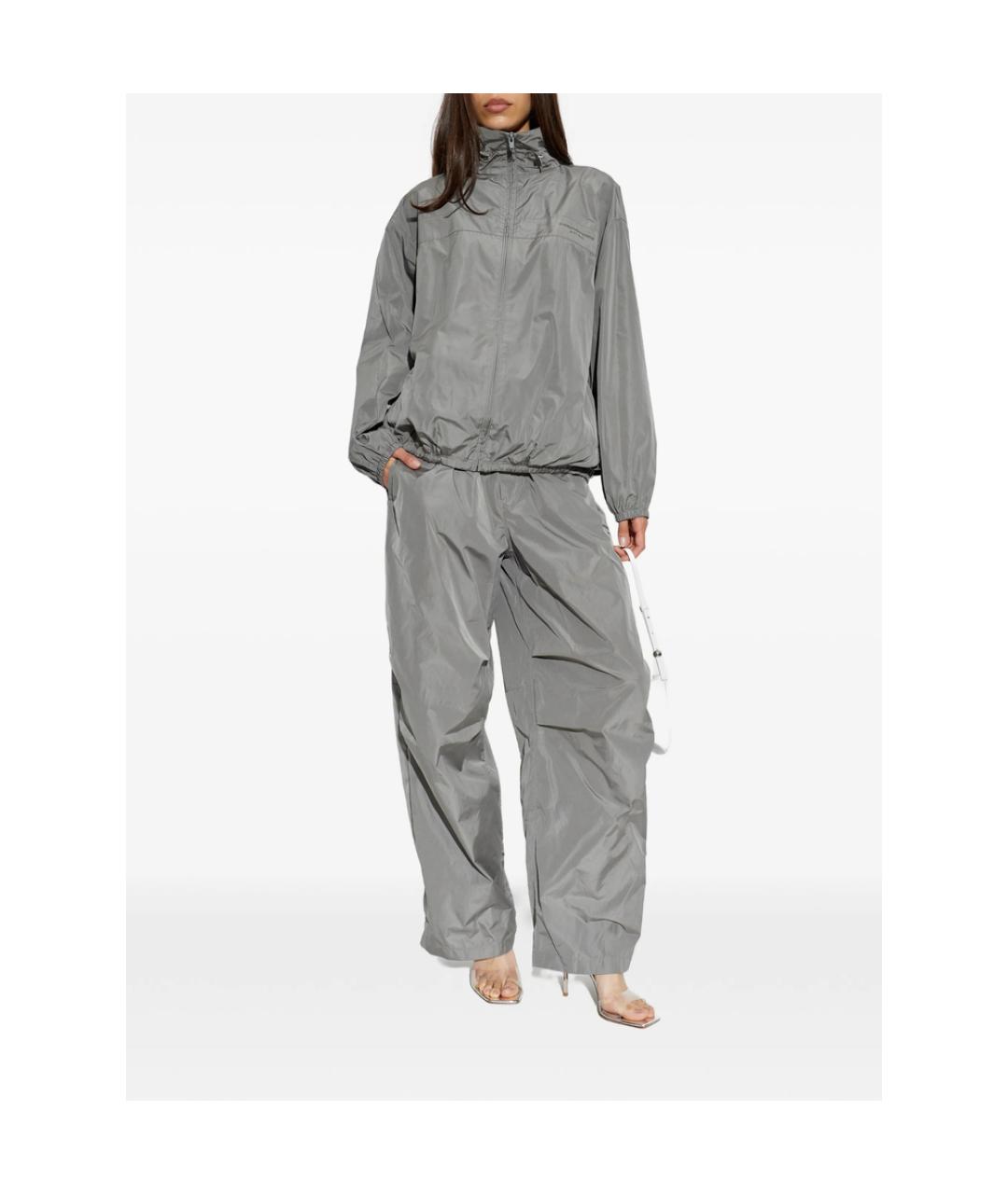 ALEXANDER WANG Серые полиэстеровые спортивные брюки и шорты, фото 4