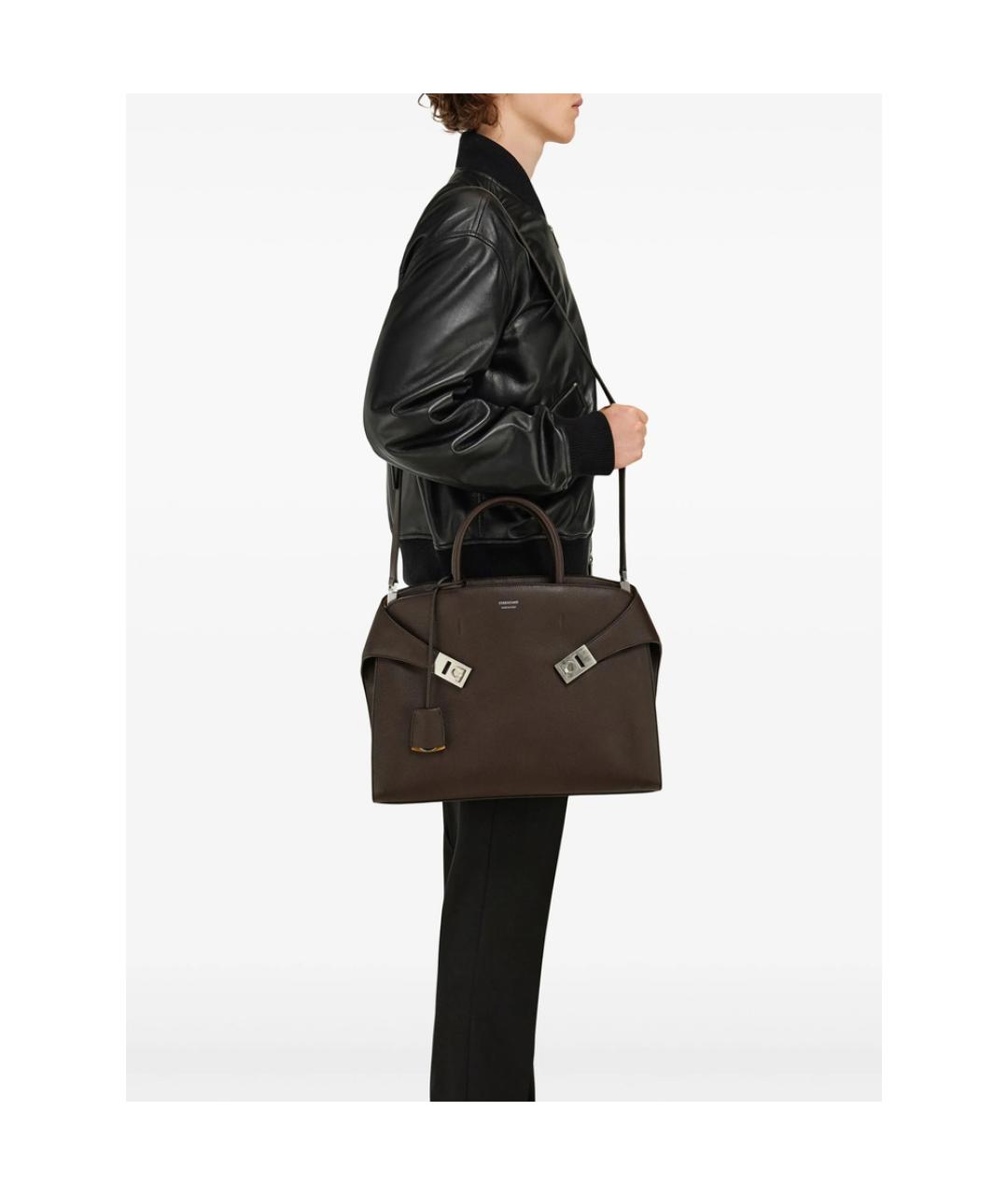 FERRAGAMO Коричневая кожаная сумка тоут, фото 2