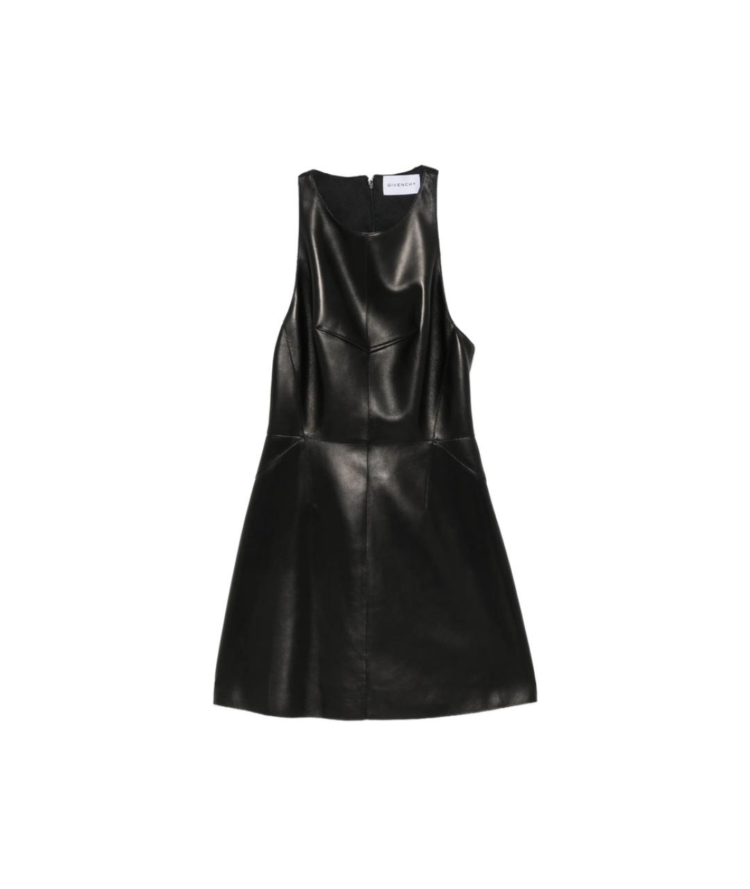 GIVENCHY Черное кожаное повседневное платье, фото 1