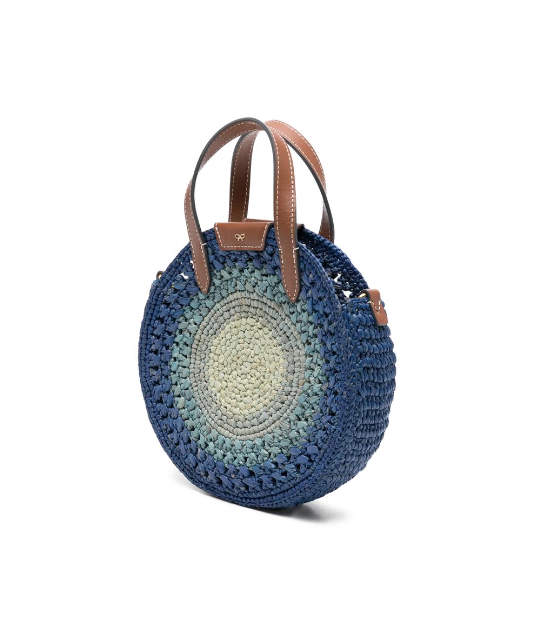 ANYA HINDMARCH Синяя кожаная сумка с короткими ручками, фото 4