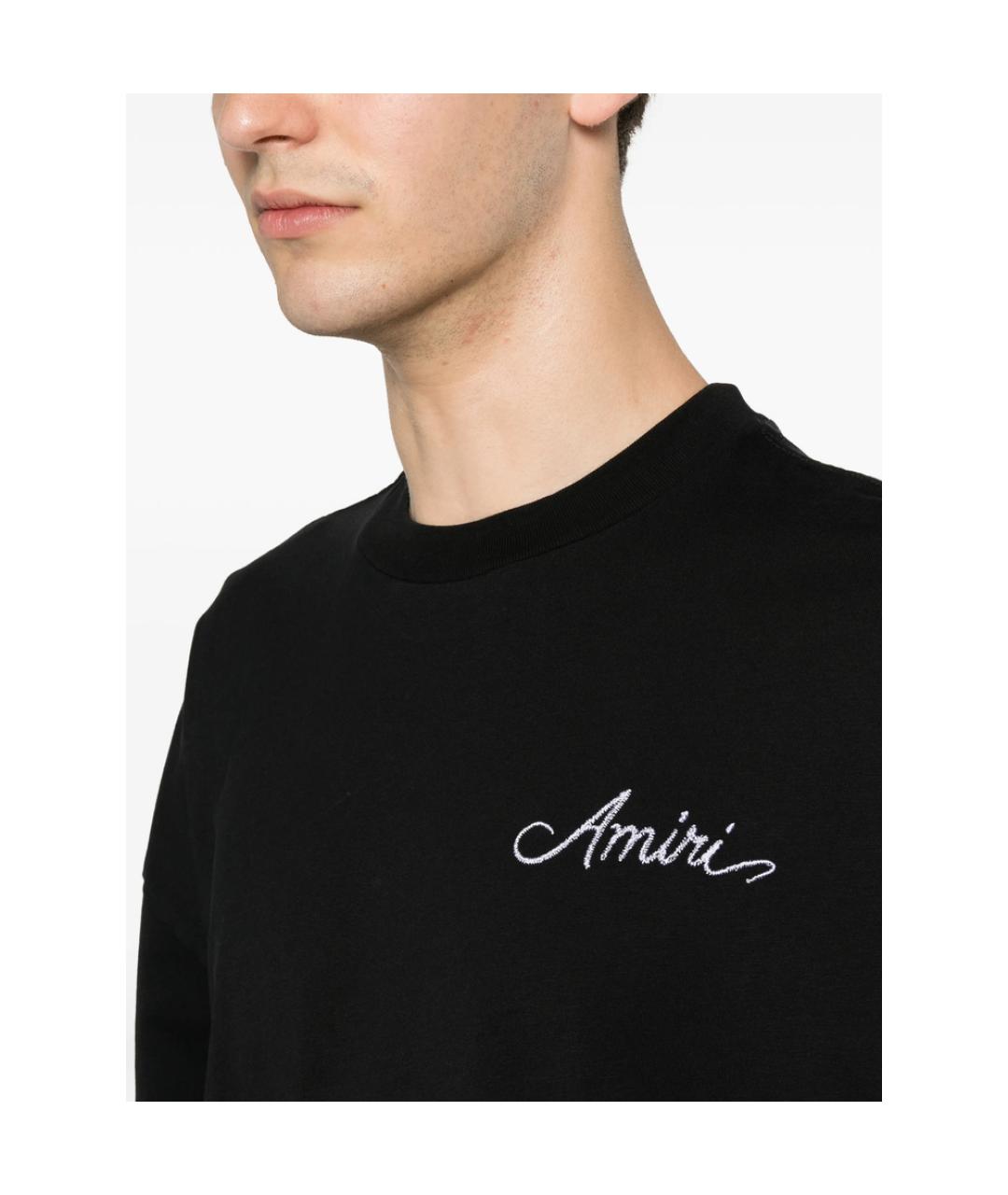 AMIRI Черная хлопковая футболка, фото 2
